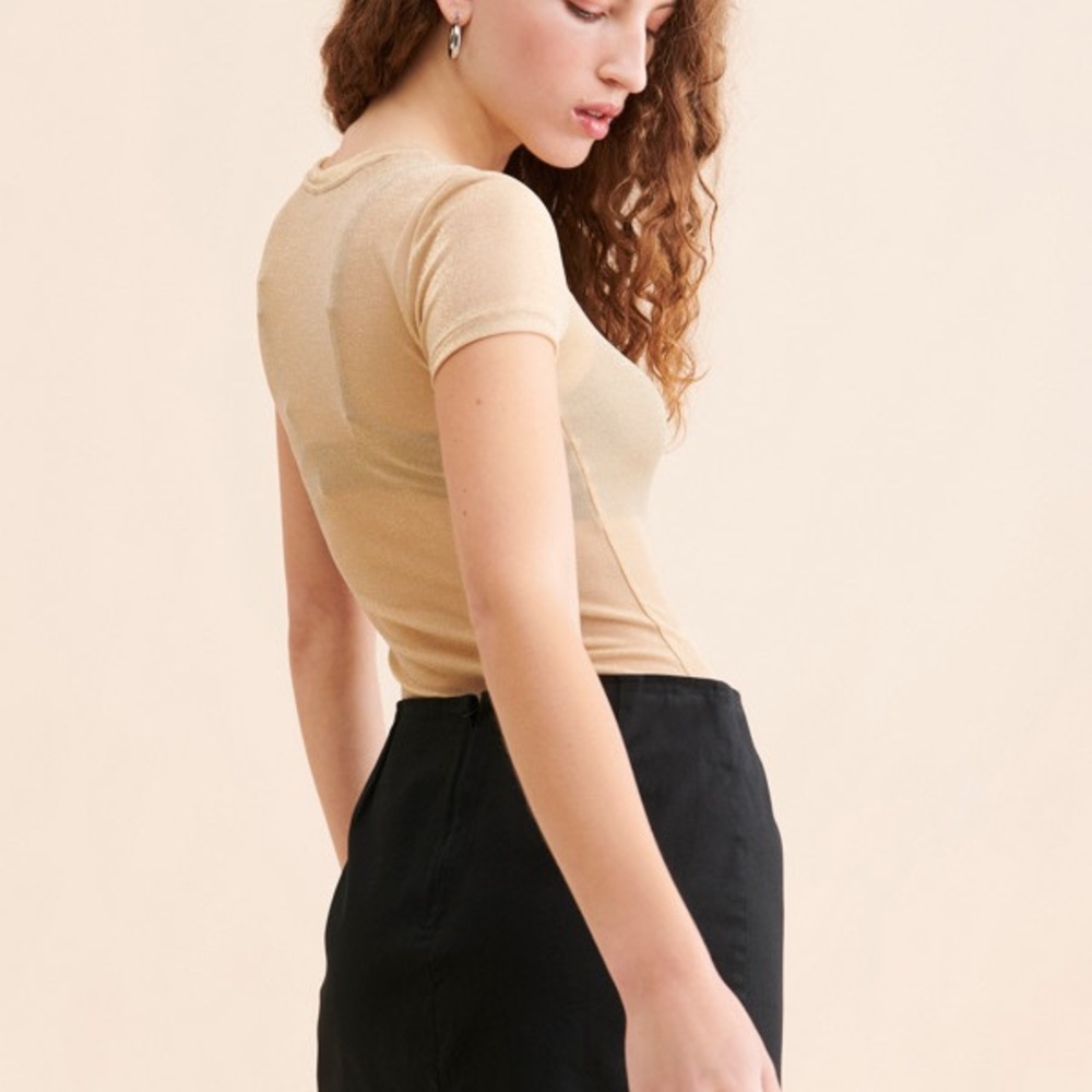 Anthropologie Gold Bodysuit - Picture 2 of 8